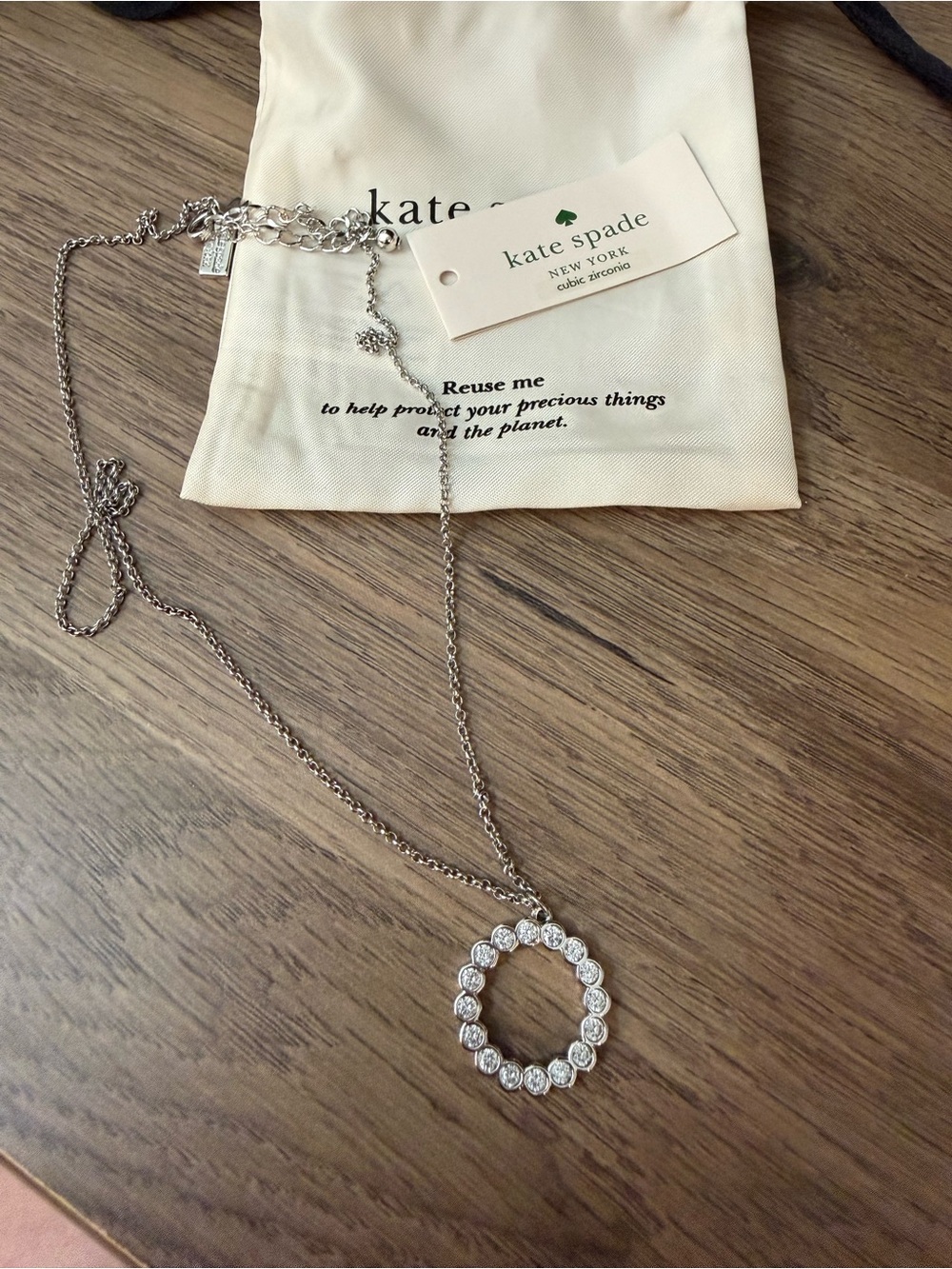 Kate spade New York Silver Crystal Circle Pendant Necklace - Silver